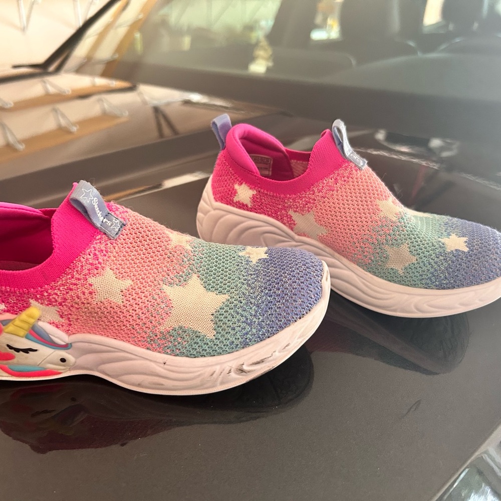 Skechers Kids Sneakers - Pink and Blue with Unicorn